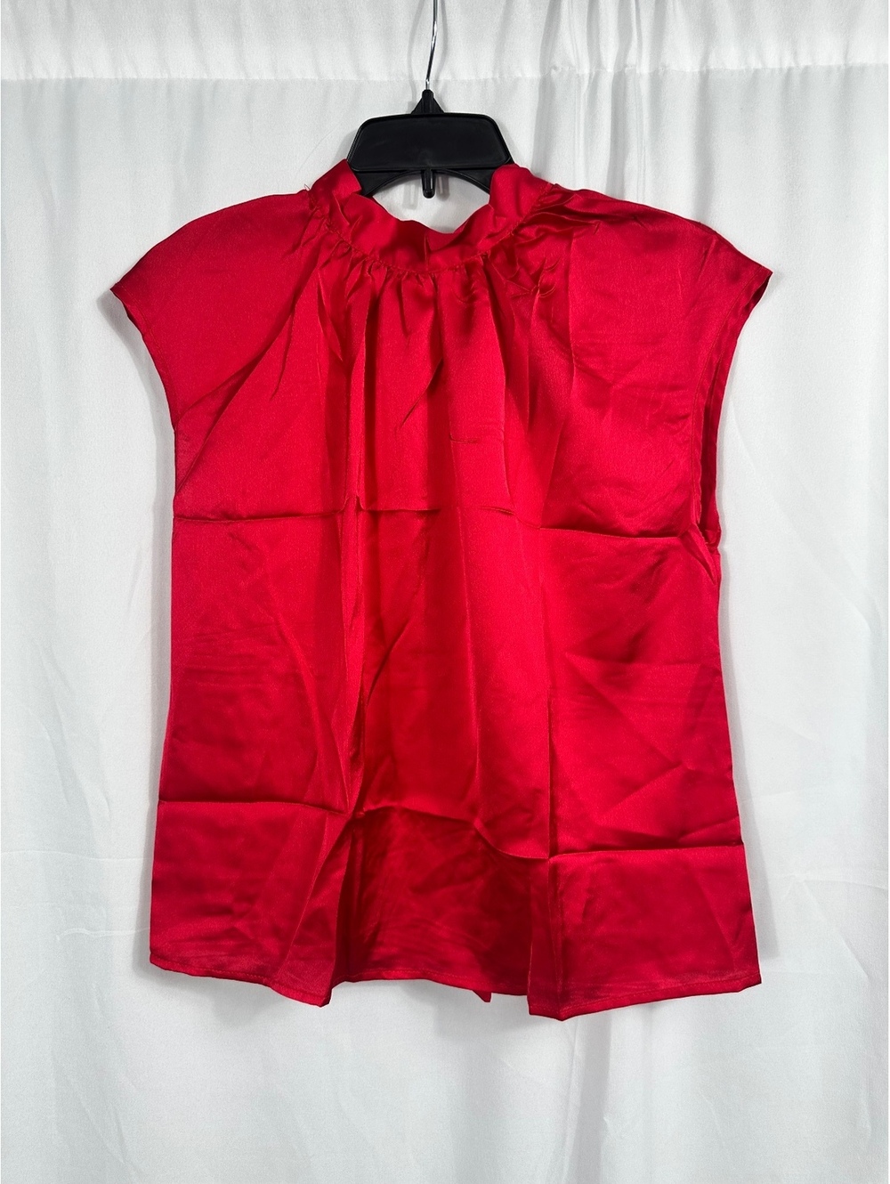 Soly HUX Red Sleeveless Blouse with Tie Neck Detail XS